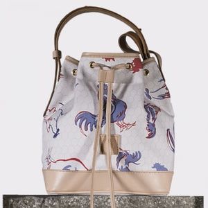 Emmett Malouf Bucket Bag Rooster w/Nude Leather